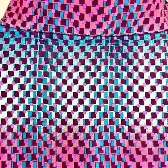 Fila Athleisure Green Teal Geometric Fleece Fur Full Zip Collared Jacket Size L - Picture 8 of 10